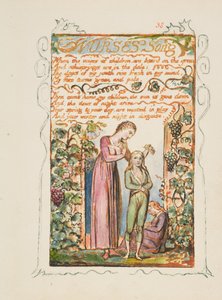 Pieśni niewinności i doświadczenia: Pieśń pielęgniarek, ca. 1825. autorstwa William Blake
