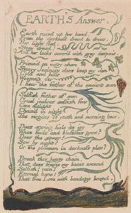 Pieśni o niewinności i doświadczeniu, płyta 35, Ziemska odpowiedź (Bentley 31) autorstwa William Blake