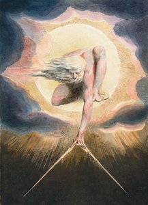 Pradawny Czasu - Urizen mierzący świat materialny - Urizen mierzący świat materialny. Ilustracja frontyspisu książki „Europa. Do proroctwa”. Rysunek Williama Blake
