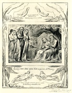 Księga Hioba42:11 zilustrowana przez Williama Blake’a autorstwa William Blake