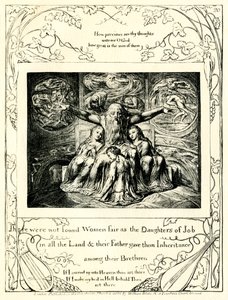 Księga Hioba 42:15 zilustrowana przez Williama Blake’a autorstwa William Blake