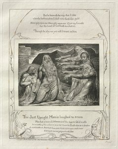 Księga Hioba: Pl. 10, Sprawiedliwy człowiek jest wyśmiewany z pogardy, 1825. autorstwa William Blake