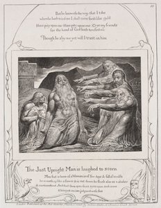 Księga Hioba: Pl10, Człowiek sprawiedliwy jest wyśmiewany z pogardy autorstwa William Blake