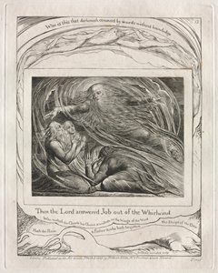 Księga Hioba: Pl. 13 Wtedy Pan odpowiedział Hiobowi z wichru autorstwa William Blake