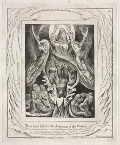 Księga Hioba: Pl. 16 Wypełniłeś wyrok bezbożnych, 1825. autorstwa William Blake