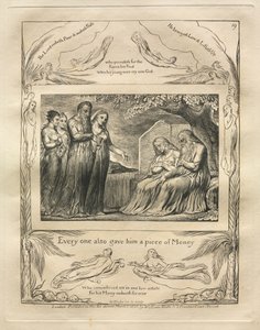 Księga Hioba: Pl. 19, Każdy też dał mu kawałek Pieniędzy autorstwa William Blake