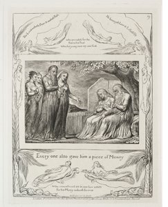 Księga Hioba: Pl. 19, Każdy też dał mu kawałek pieniędzy autorstwa William Blake