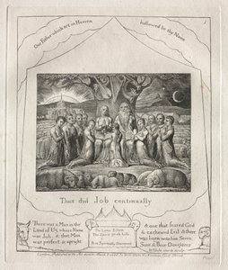 Księga Hioba: Pl. 1 Tak czynił Hiob ustawicznie autorstwa William Blake