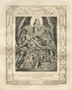 Księga Hioba: Pl. 2, Kiedy Wszechmogący był jeszcze ze mną, Kiedy moje dzieci / były przy mnie autorstwa William Blake