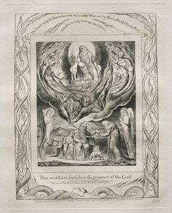 Księga Hioba: Pl. 5 Wtedy szatan wyszedł sprzed oblicza Pana autorstwa William Blake