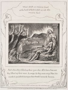 Księga Hioba: Pl. 7 A kiedy podnieśli oczy, autorstwa William Blake