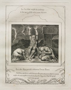Księga Hioba: Pl. 8, Niech zginie dzień, w którym się urodziłem autorstwa William Blake