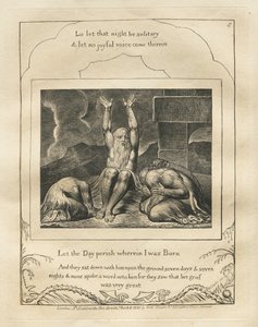 Księga Hioba: Pl. 8, Niech zginie dzień, w którym się urodziłem autorstwa William Blake