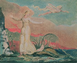Księga Thel; Tablica 4 Thel w dolinie Har, 1794 (drukowana kolorowo akwaforta) autorstwa William Blake