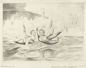 Krąg skorumpowanych urzędników, Diabły nękające się nawzajem, 1827. autorstwa William Blake