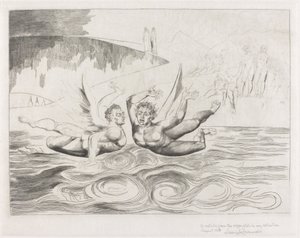 Krąg Skorumpowanych Urzędników; Diabły się nawzajem tłuką autorstwa William Blake