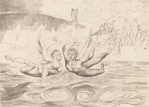 Krąg skorumpowanych urzędników, diabły nękające się nawzajem, 1827. autorstwa William Blake