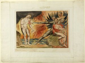 Krąg Skorumpowanych Urzędników; Diabły dręczące Ciampolo. Piekło, pieśń XXII autorstwa William Blake