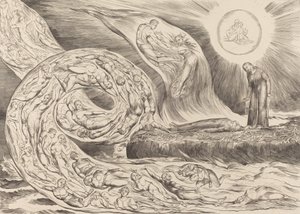 Krąg Pożądliwych: Paolo i Francesca, 1827. autorstwa William Blake