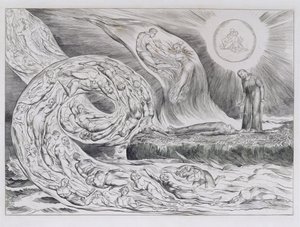 „Krąg pożądliwych”, ilustracje do Boskiej komedii Dantego autorstwa William Blake