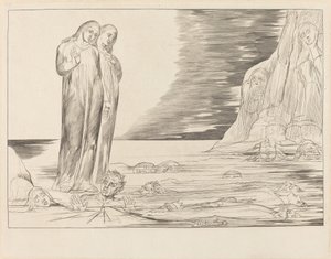 Krąg Zdrajców; Stopa Dantego uderzająca Bocca degli Abbate autorstwa William Blake