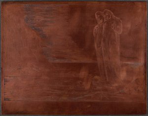 Krąg zdrajców; stopa Dantego uderzająca Boccę degli Abbate autorstwa William Blake