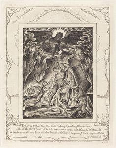 Zagłada synów Hioba autorstwa William Blake