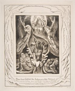 Upadek szatana, z ilustracji Księgi Hioba, 1825-26. autorstwa William Blake