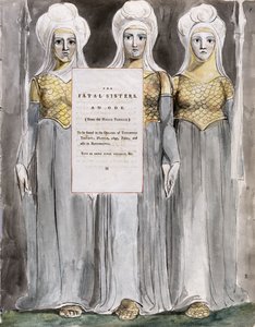 Siostry śmiertelne, projekt 67 z „Wierszy Thomasa Graya” autorstwa William Blake