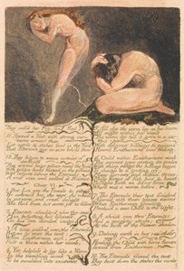 Pierwsza Księga Urizena, Tablica 17, Nazywali ją Litością i uciekli. . . . (Bentley 19) autorstwa William Blake