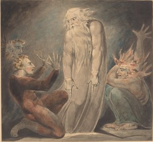 Duch Samuela ukazujący się Saulowi autorstwa William Blake