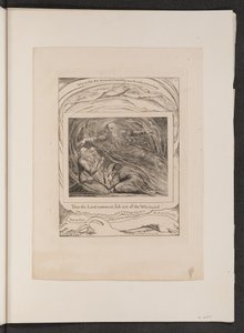 Pan odpowiada Jobowi z trąby powietrznej, 1825. autorstwa William Blake
