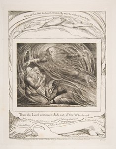 Pan odpowiada Jobowi z trąby powietrznej, z ilustracji Księgi Hioba, 1825-26. autorstwa William Blake