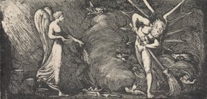 Mężczyzna zamiatający salon tłumacza autorstwa William Blake
