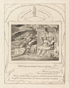 Posłańcy opowiadają Hiobowi o jego nieszczęściach autorstwa William Blake