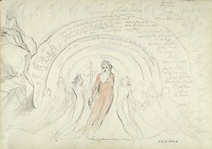 Odcienie Homera i innych poetów starożytności, ilustracja do Boskiej komedii autorstwa Dante Alighieri, 1824-27 (pióro i atrament z toaletą na ołówku i kredą na papierze) autorstwa William Blake