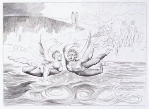 Sześcionogi wąż atakujący Agnolo Brunelleschi, ok. 1824-1827 autorstwa William Blake