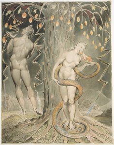 „Pokuszenie i upadek Ewy” (ilustracja do „Raju utraconego” Miltona) autorstwa William Blake