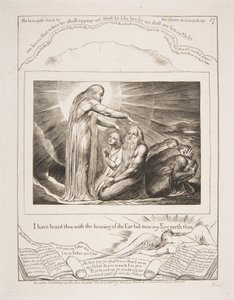 Wizja Boga, z ilustracji Księgi Hioba, 1825-26. autorstwa William Blake