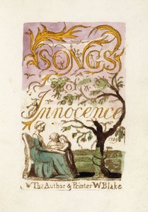 Strona tytułowa, z „Pieśni niewinności”, 1789 autorstwa William Blake