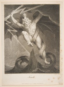 Tornado-Zeus walczący z tyfonem Erasmus Darwin, Ogród Botaniczny, 1 sierpnia 1795. autorstwa William Blake