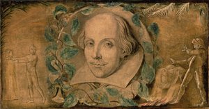 William Shakespeare, ok. 1800-03 (tempera na płótnie) autorstwa William Blake