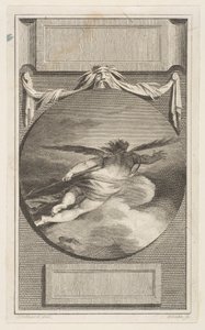 Skrzydlata postać przelatująca przez chmury, ca. 1780-87. autorstwa William Blake