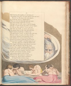 Nocne myśli Younga, strona 57, „Drżenie przy każdym łyku, aby śmierć nie wyrwała miski” autorstwa William Blake