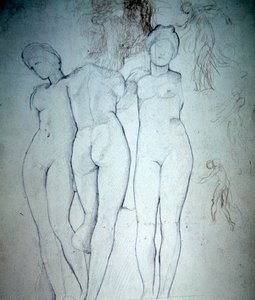 Trzy akty (ołówek na papierze) autorstwa William Blake Richmond
