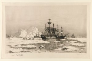 Uszczelniacze w Arktyce, po obrazie: Wśród kry lodowej, 1875 autorstwa William Bradford