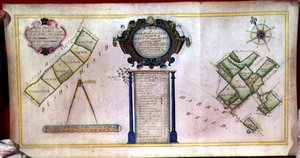 Archiwum 2420 Mapa farmy Mease Place w parafii Harrow, należącej do New College w Oksfordzie autorstwa William Brasier