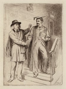 John Stuart Blackie, emerytowany profesor; Samuel Henry Butcher, profesor greki (rycina) autorstwa William Brassey (after) Hole