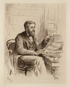 Julius Eggeling, profesor sanskrytu i filologii porównawczej (rycina) autorstwa William Brassey (after) Hole