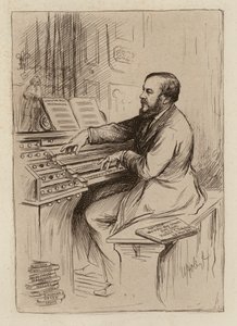 Sir Herbert Oakeley, profesor muzyki (rycina) autorstwa William Brassey (after) Hole